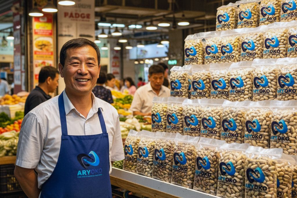 Iranian Pistachios in An Asian Market. 